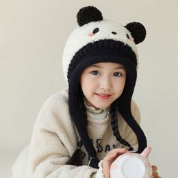 M700 Cute Cartoon Animal Baby Hat Winter Soft Nap Inner Thickened Warm Children Ear Protection Beanie Cap Kids Boys Girls Wool Knitted Hats