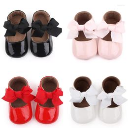 First Walkers Baby Girls Mary Jane Flats Shoes Moccasins Rubber Non-Slip Soft Sole Toddler Princess Dress For 0-18 Months