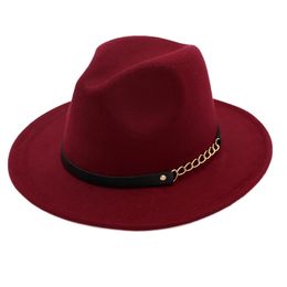 Wide Brim Hats Bucket Hats YOYOCORN With Wide Brim Gentleman Elegant Lady Winter Autumn Jazz Caps Women Men Wool Vintage Gangster Trilby Felt Fedora Hat 231218