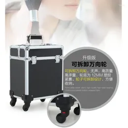 Storage Boxes Professional Trolley Ladies Large-Capacity Cosmetic Case Nail Tattoo Hair Box Makeup With Artist Tool