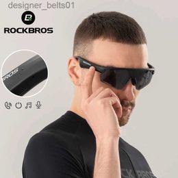 Sunglasses ROCKBROS Polarised Glasses Wireless Bluetooth 5.2 Sunglasses Headset Telephone Driving MP3 Riding Cycling Eyewear UV400 GogglesL231218