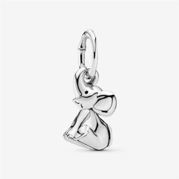 100% 925 Sterling Silver Cute Elephant Dangle Charms Fit Original European Charm Bracelet Fashion Women Wedding Engagement Jewelry281g