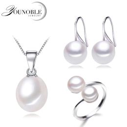 Necklace Trendy Real Natural Freshwater Pearl Jewellery for Women,wedding Pearl Necklace Earring Set Birthday Gift