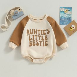 Rompers 2023 07 28 Lioraitiin 0 24M Infant Baby Boy Girl Fall Bodysuit Casual Raglan Long Sleeve Round Neck Letter Print Jumpsuit Outfit 231218