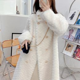Women's Fur 2023 Winter Sheep Sheared Fleece Coat Female Double-Faced Faux Stand Collar Single Breasted Warm