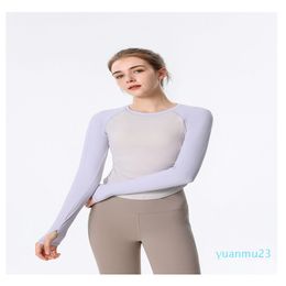 Al Yoga Long Sleeve Shirt Womens Tight Yoga Shirts Clothes Long-sleeved Top Zipper Fitness