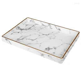 Plates Nordic Marble Leather Storage Tray Dessert Fruit Plate Desktop Jewellery Display Dropship