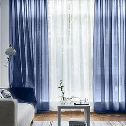 Curtain Tulle Mesh Sheer Valance Drape Shutter Screening140x260cm For Living Room Bedroom Modern Home Decoration