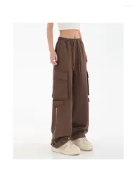 Women's Pants 2023 Autumn Overalls Baggy Straight Streetwear Tide Y2k Pockets Cargo Women Fashion High Waist Trousers
