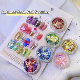 Nail Art Decorations 1Box Pentagram Star Awn Dopamine Sequins Laser Charms Polish Jewelry Accessories DIY Manicure