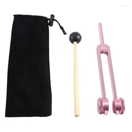 Dinnerware Sets 1 PCS Chakra Tuning Fork Set 10 Soul Weighted Forks Pink Aluminum Alloy 128Hz