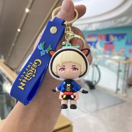 Designer Keychain Boy Girl Keychain Silicone soft rubber 3D action figure game Keychain Heart Pendant Jewelry Fashion Key pendant Gift