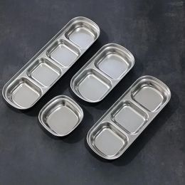 Storage Boxes Barbecue Two Three Partitions Sauce Dish Square Steel Soy Stainless Pot