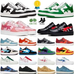 Designer Casual Shoes Platform Sneakers Patent Leather Green Black Plate-forme for Men Women APBapestaity Trainers Jogging