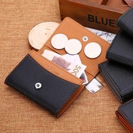 Wallets Men Cards Holder Korean Version Buckle Thin Multi-functional Mini Student Purse Zero Retro Money Clips Coin Bag