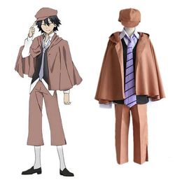 Costume Anime Bungo Stray Dogs Cosplay Costumes Ranpo Edogawa Cosplay Costume Detective Uniforms Halloween Party Game Bungou Stray Dogs Y0