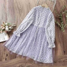 Girl's Dresses Baby Kids Elegant Floral Dresses for Girls Clothes Teenagers Princess Party Outfits Purple Children Costumes 6 8 10 11 12 Years