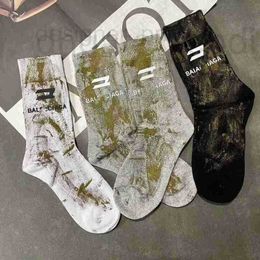 Socks & Hosiery Designer designer New European Letter Printing Metallic Paint Used Dirty Handmade Graffiti Medium Tube Personalised Design 7ZRO IW98