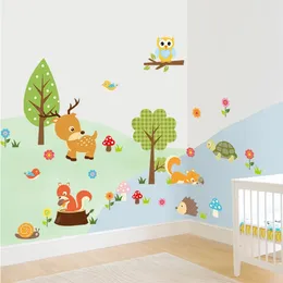 Wall Stickers 2023 Cute Forest Zoo Children's Bedroom Sticker Waterproof Removable PVC Art Decals Room