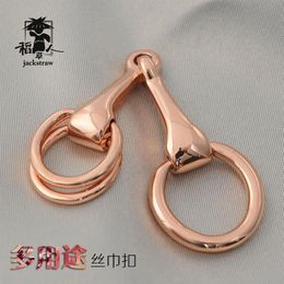 True Gold Plating multi-purpose high-grade H-scarf buckle buckle horse buckle buckle three rings of vacuum ion plating308y