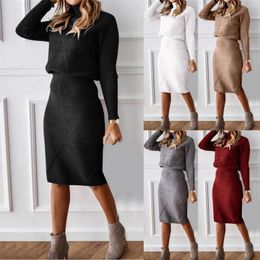 Women's Blouses Women Fashion Loose Large Size Solid Color Hood Long Sleeves Sweater Dress Suit