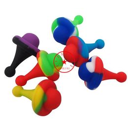 MINI Smoking Colorful Silicone Waterpipe Carb Cap Hat Nails Dry Herb Tobacco Oil Rigs Quartz Bowl Plug Cover Bubbler Bongs Tips Dabber Holder