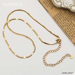 VIANRLA Stainless Steel Necklace Snake Chain 18k Gold PVD Plated Jewelry Hip Hop Style Free Laser Drop Shipping