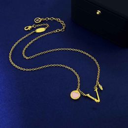 Designer Necklace for Men Women Luxury V Pendant Designers Gold Necklaces Blossom Diamonds Pink Heart Choker Pendants Chains Jewelry Accessories with Box Gift