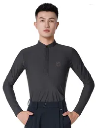 Stage Wear 2023 Men's Modern Dance Jacket Long Sleeve Practise Shirt Latin Clothes Ballroom Competition F5005