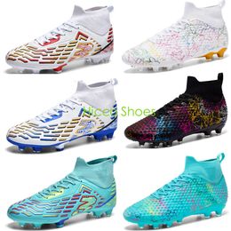 New Kids Professional Football Boots Children's Anti Slip Long Nail AG Soccer Shoes Youth Boys Girls High Top Training Shoes