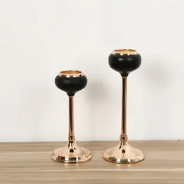 Candle Holders Black Design Modern Luxury Nook European Metal Container El Nordic Centros De Mesa Wedding Decoration