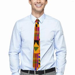 Bow Ties Kente Tribal African Tie Retro Print Wedding Neck Novelty Casual For Men Women Pattern Collar Necktie Gift