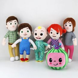 Plush Dolls 20cm Kawaii Cocomeloned Doll Cartoon Anime Family JJ Daddy Mummy Sister Brother Stuffed Soft For Children Gift 231218