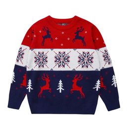 Pullover 2023 Christmas Boys Girls Sweater Winter Autumn Children Clothing Baby Girl Knitwear Knitted Kids Party 231218