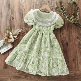 Girl's Dresses Kids Princess Dresses for Girls Outfits Short Sleeve Summer Floral Party Costumes Teenager Baby Children Clothes 6 8 10 12 Years