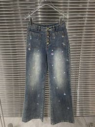 Women's Jeans Spring And Summer Beaded Easy To Have Long Legs