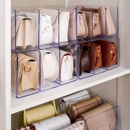 Storage Holders Racks Handbag Rack for Women Clear Acrylic Partition Display Cabinet Books Divider Organiser Luxury Bags 231218