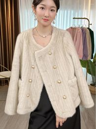 Women's Fur 2023 Imitation Mink And Integrated Coat For Korean Edition Internet Red Double Breasted