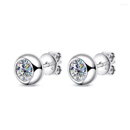 Stud Earrings 0.3/0.5 Carat Round Moissanite Diamond For Women S925 Sterling Silver Pendientes Wedding Party Fine Jewellery