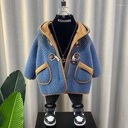 Jackets Boys Woollen Coats Plus Thicken 2024 Packet Warm Velvet Winter Autumn Cotton Sport Tracksuit Teenagers Children's Clothin