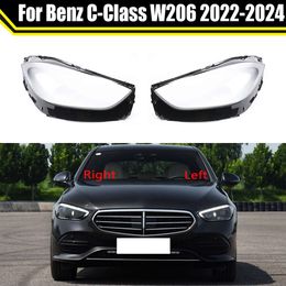 Headlight Cover Headlamp Transparent Lampshade Head Lamp Light Glass Lens Shell for Mercedes-benz C-class W206 2022 2023 2024