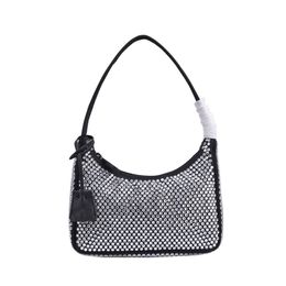 luxurys designers women classic brands shoulder bags totes quality top handbags purses lady canvasFlash Diamond Hobo armpit pack fashion Crescent Moon bag 8802