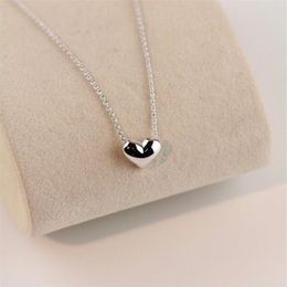 Designer Jewellery Women Heart Necklace Rose gold Silver Love pendant Necklaces ins fashion Choker clavicle chain Bijoux255N