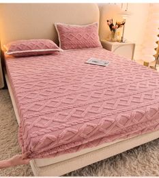 Bedding sets Hairy Winter Bed Covers Single Double Queensize Bedspread King Bed Cotton Cover Queen Sheet King Size Fitted Sheet 231218