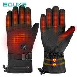 Five Fingers Gloves Heated Gloves Snowmobile Skiing Winter Warm Lithium Battery Motorcycle Heated Gloves Waterproof Heated Rechargeable Gloves 231218