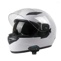 Motorcycle Helmets External Bluetooth Dual Lens Casco Moto Cool Full Face Black Motorbike Mod