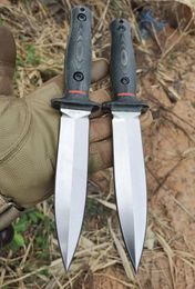 HJF High End Strong Fixed Blade Knife A8 Satin Double Edge Blade Full Tang G10 Handle Hand Made Tactical Straight Knives with Kydex