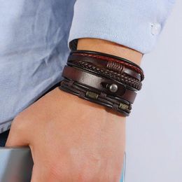 Charm Bracelets ZG Leather Bracelet For Women European And American Retro Style Hand-woven Personality Trendy Charms Bangle Male Jewellery