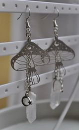 Dangle Earrings Bohemian Moon Star Natural Irregular Quartz Crystal Creative Mushroom Jewellery Accessories