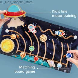 Sorting Nesting Stacking toys Montessori Toy Solar System Model Board Wood Kid Space Planetary Construction 8 Planets Kit Science Educational Q231218